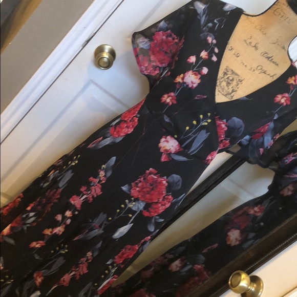 A New Day Floral Black Dress S - Picture 3 of 6